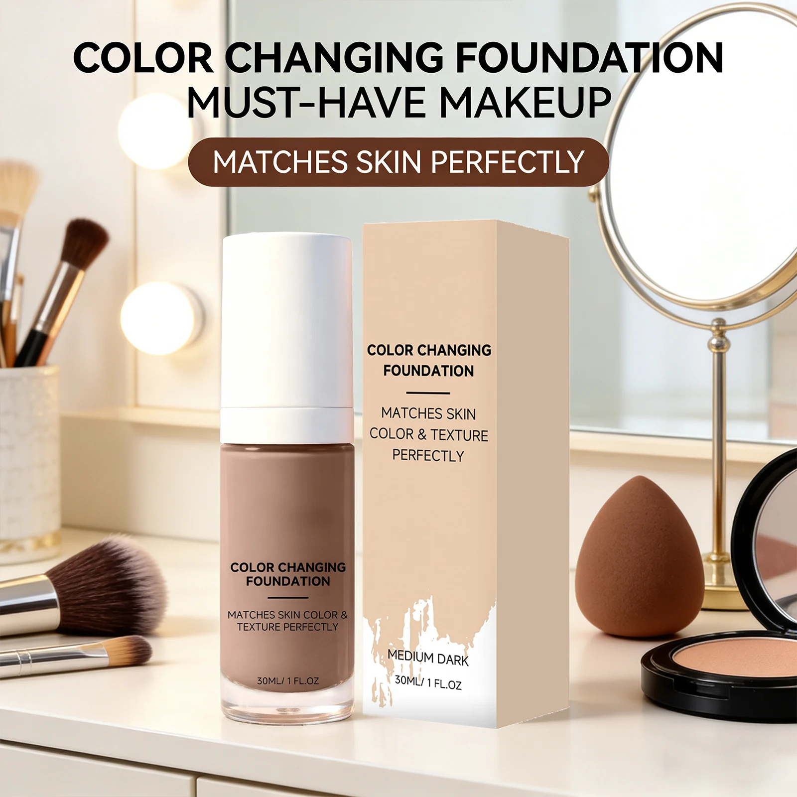 Color Changing Isolation Cream Moisturizing Covering Blemishes Improving Skin Texture Brightening Facial Base Liquid Foundation
