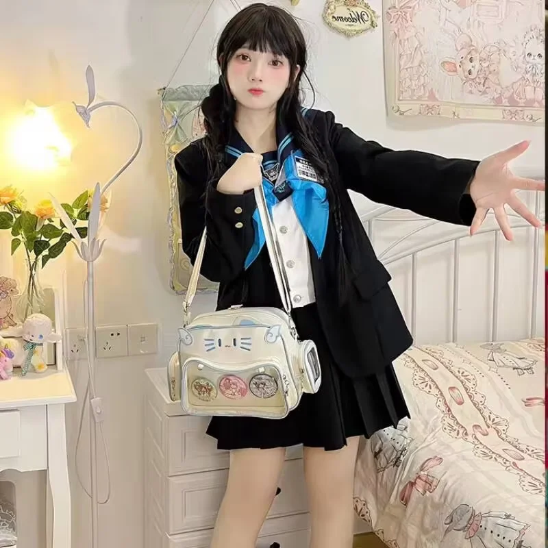 New Y2K Korean Kawaii Cat Ita Bag Cute PU Shoulder Bag Girls