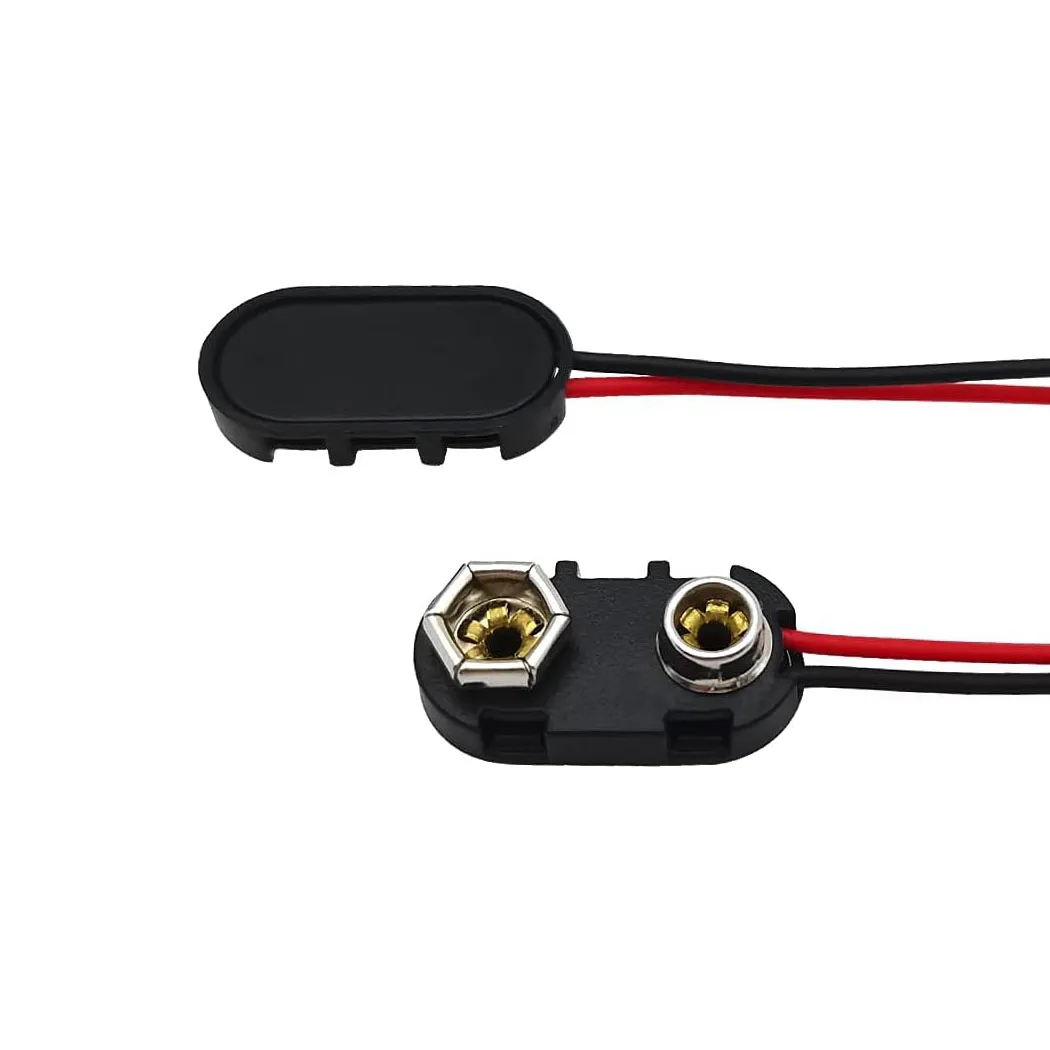 9V Battery Connector,T-Type Buckle Connector Hard Plastic Shell Used in Student Experiment,or Other Equipment with Battery