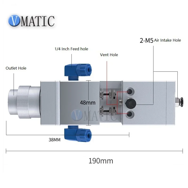 Free Shipping Dual Double Action Glue 1:1 Ratio Suck Back Big Large Flow Dispensing Pneumatic Valve