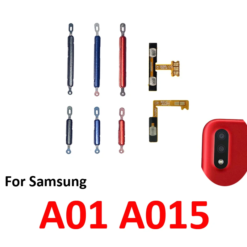 Para Samsung Galaxy A01 A015 A015F, Nuevo Botón de Encendido/Apagado y Volumen, Tecla Externa de Subir/Bajar, Cable Flex Interno, Repuestos