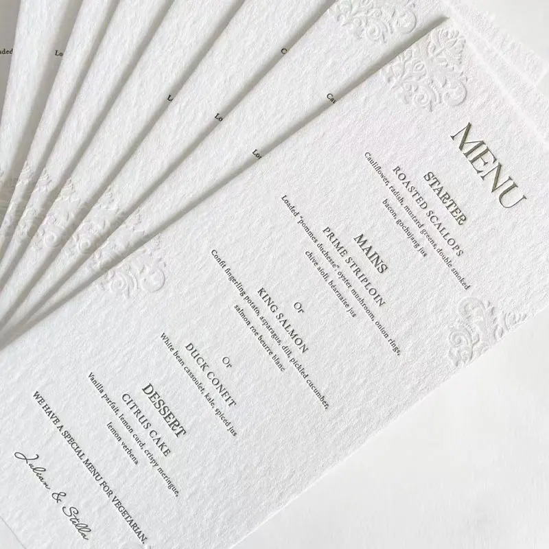 Invitation Cards 3D Logo Texture Paper Wedding Invitation Debossed Embossed 600gsm High-quality Cotton Paper Thank You Card