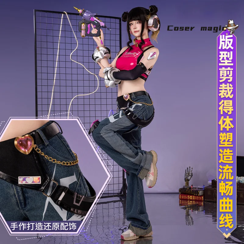 لعبة جونو OVERWATCH2 تأثيري OW الربط فتاة Goup زي حفلة الهالوين الحلو المرأة موحدة الدعائم مجموعة اكسسوارات