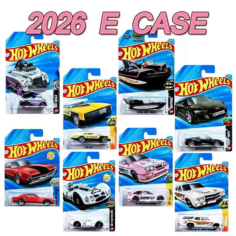 1:64 2026E Hot Wheels coche Dodge Van personalizado Honda Pagani Mazda Bat Boat Wagon Corvette Diecast Voiture carrito niños juguetes automotrices