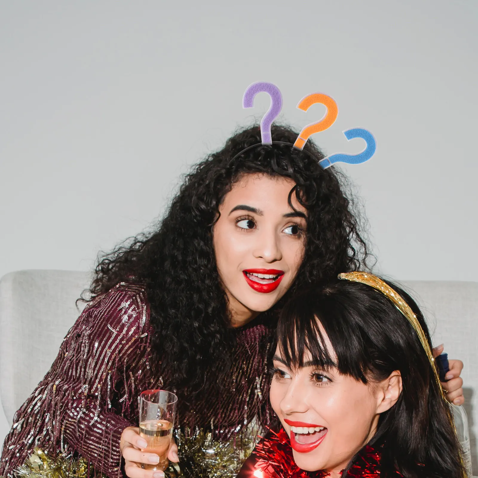 3Pcs Unique Question Mark Headbands Funny Party Hair Hoop Cosplay Photo Booth Festival Props Mark Headband Symbol Headbands