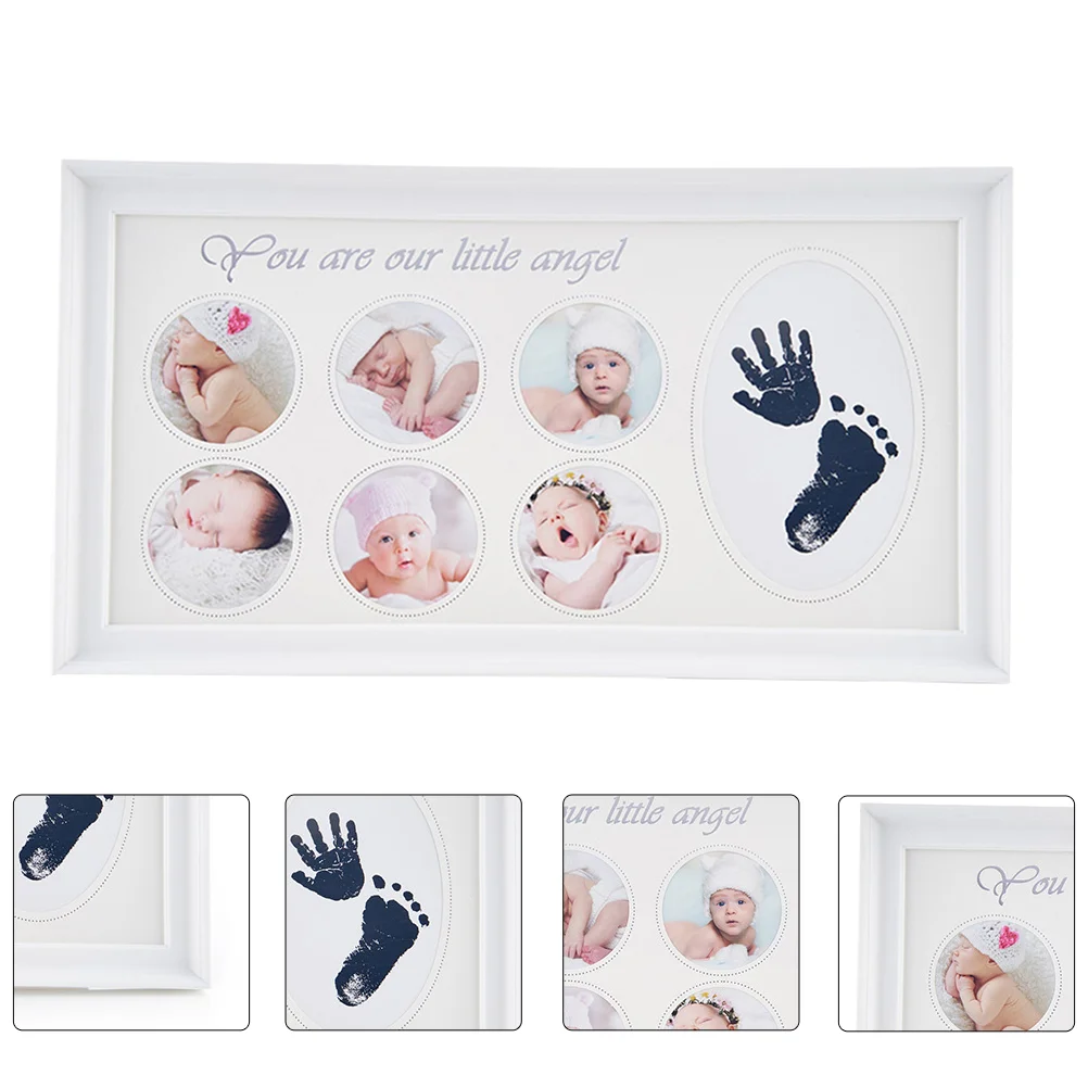 Voetafdruk Modder Fotolijst Baby Handafdruk DIY Stempelkussen Fotolijsten Baby Europese Stijl