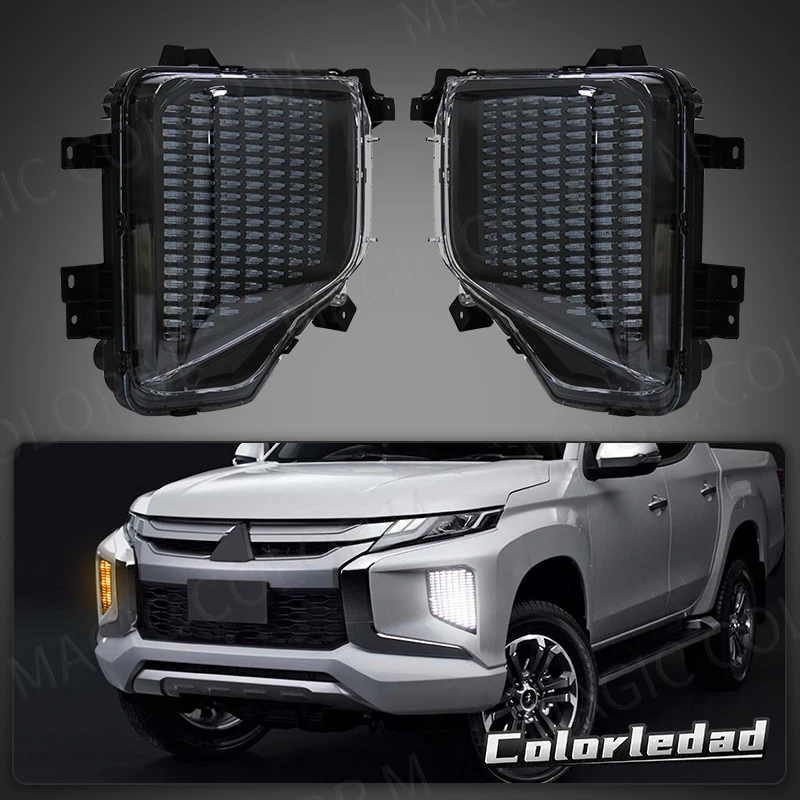 For Mitsubishi L200 Triton Colt 2019 2020 2021 2022 Car Fog Lamp LED Daytime Running Light Driving Headlight Car Accessories 12V