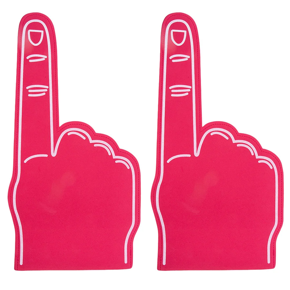 2 Pcs White Border Props Finger Cots Pointer Giant Foam Team Sports Meeting Accessory Party Favors