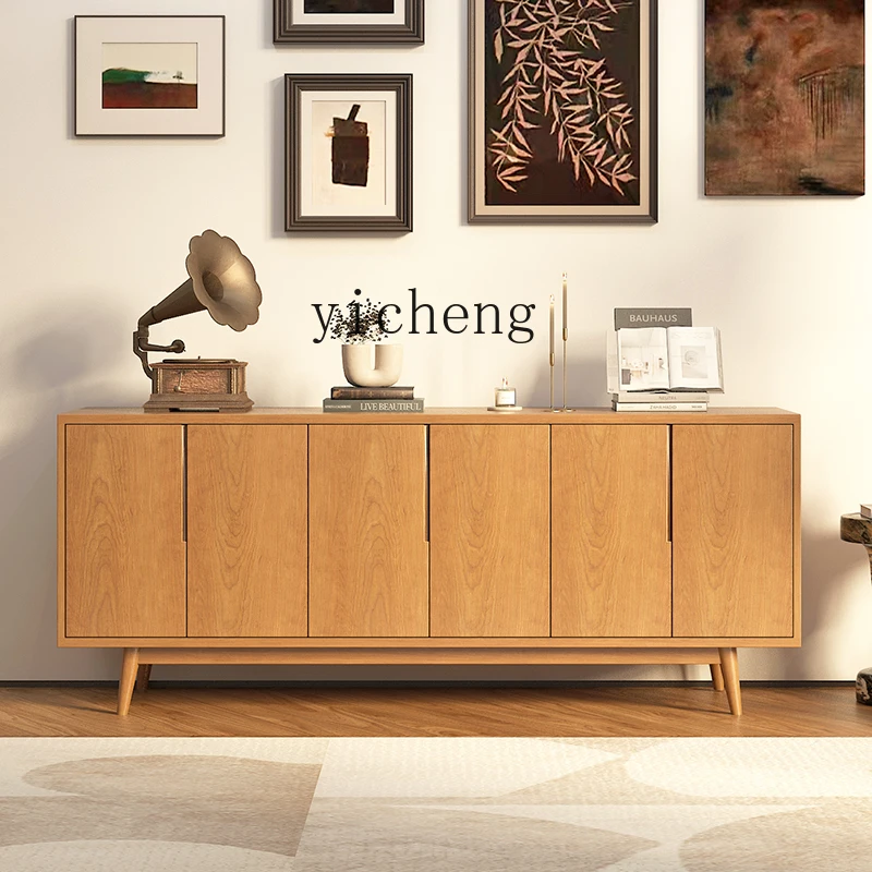 ZZ solid wood dining side cabinet, integrated storage against the wall in the living room, simple and modern entrance