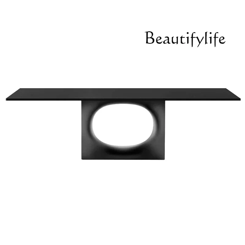 Light Luxury Modern Dining Table Guest Restaurant Solid Wood Rectangular Italian Niche Living Room Work Table