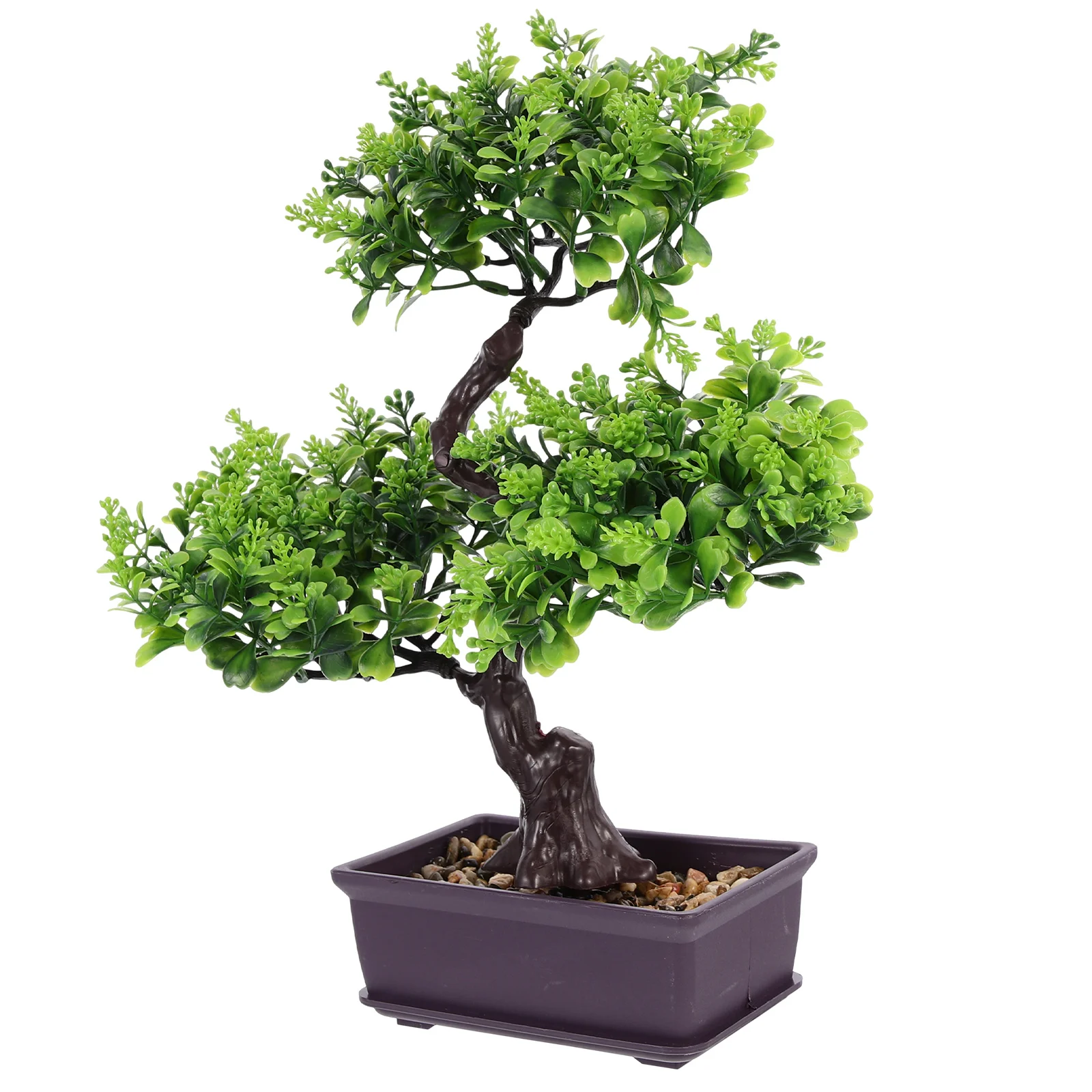 

Artificial Plant Bonsai Potted Fake for Bookshelf Desk Plastic Indoor Tree Realistic Plants Office