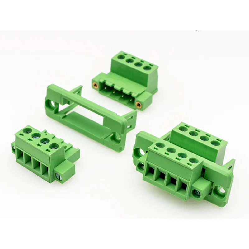 10Sets 2EDGWC-5.08mm 2p-24pin through-wall solder-free butt plug-in terminal block with flange fixed panel 2-24P