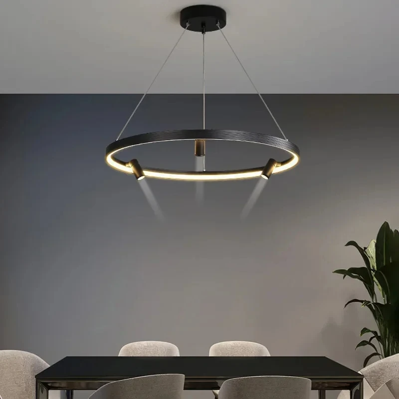 Circular combination spotlight chandelier for home decoration, living room, bedroom, dining table, black chandelier YX564TB