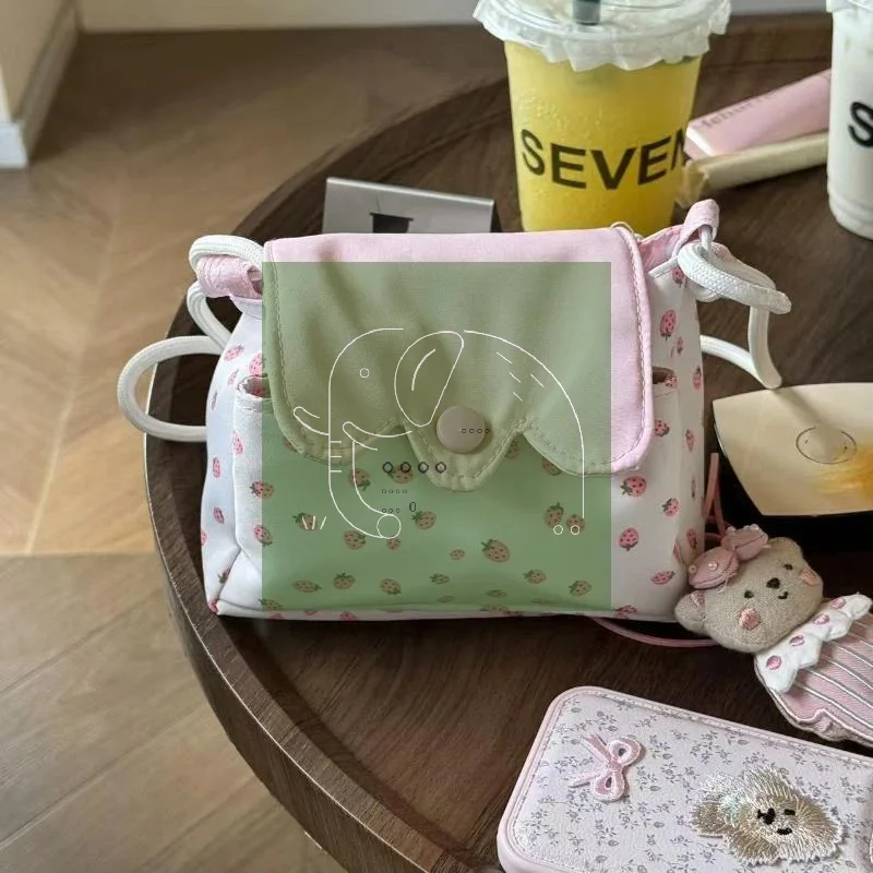 Cute Coin Purse Three-layer Small Square Bag Korean Fashionable Mini Phone Bag for Casual Date Girls Daily Matching