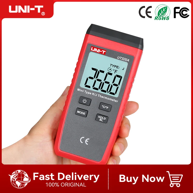 UNI-T UT320A UT320D Thermocouple Thermometer  Dual-Channel K/J Thermocouple Thermometer Data To Keep Off Automatically