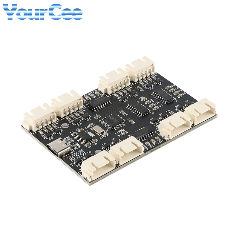 USB to 8 Channels RS232 Serial Port Module Multi Ways Type-C to 8 UART Hub Expansion Board