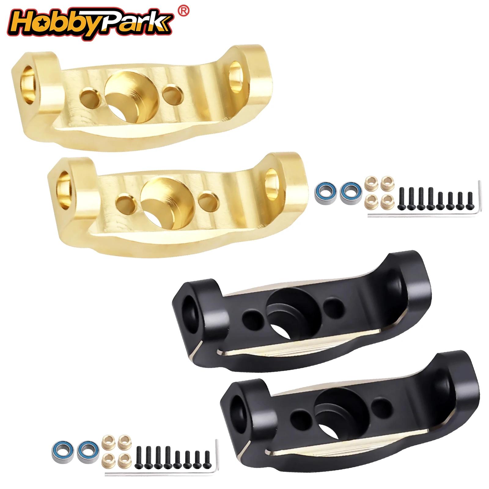 HobbyPark Brass Caster Blocks C-Hubs for TRX4M/TRX4MT 1/18 Crawler K10 High Trail F150 Replacement