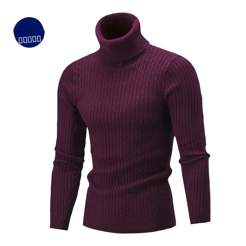 

Men's High Ne Knitted Sweater Autumn Winter Slim Fit Overhead Waable Color Korean Sle Base Layer hine Waable