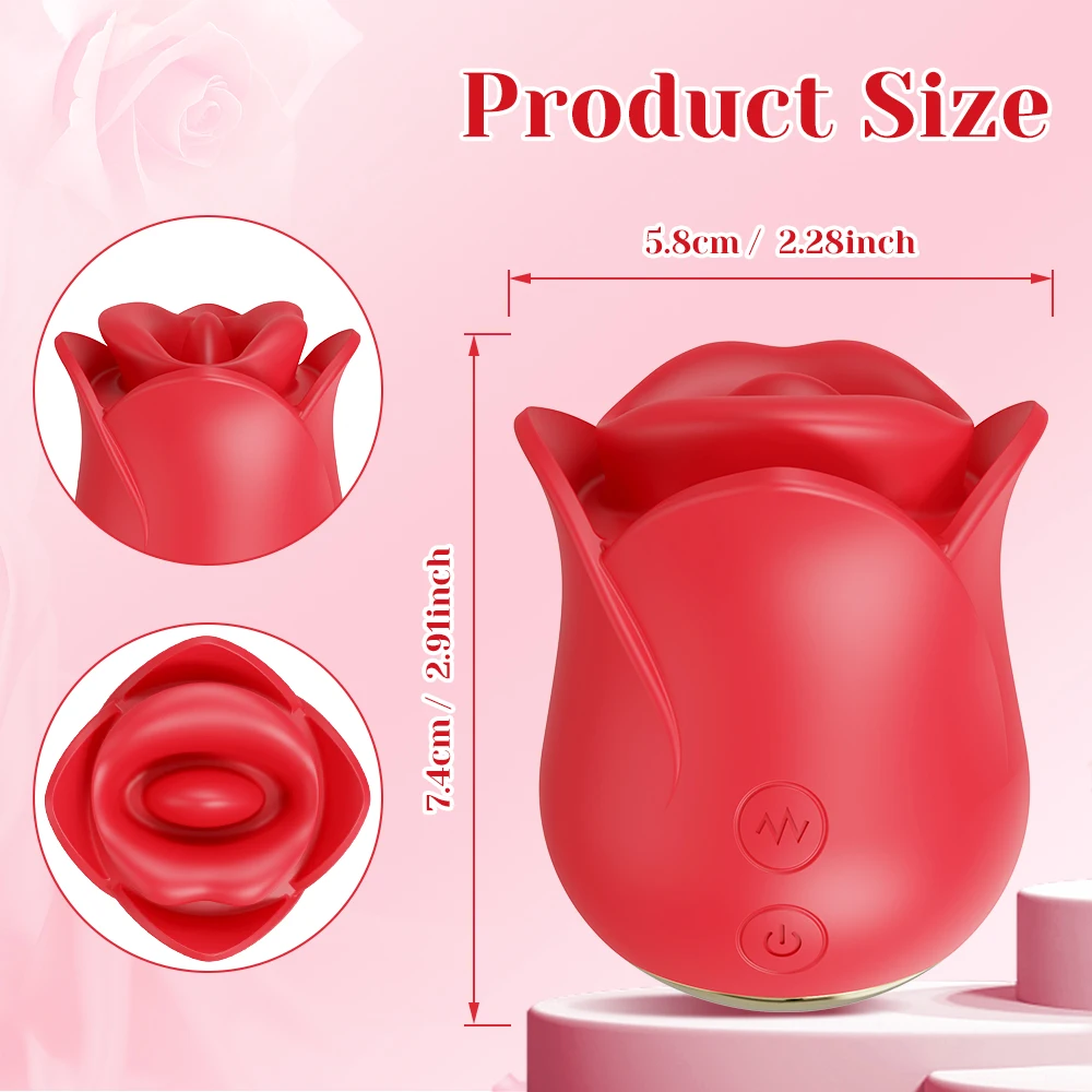 Rose-Toy Tongue Licking Vibrator Female Powerful Sucking Oral Biting Sucker Clitoris Stimulator Adults Goods Sex Toys for Women