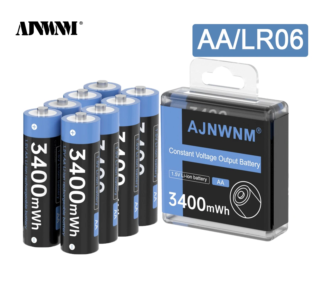 

AJNWNM 1.5V AA Lithium-ion Rechargeable battery 3400mWh Battery AA 1.5V for Clock Toys Camera Rechargeable Battery AA 1.5V