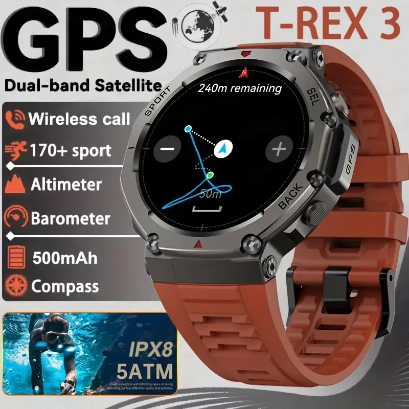 T-RX 3 Military GPS Smart Watch with AMOLED Display