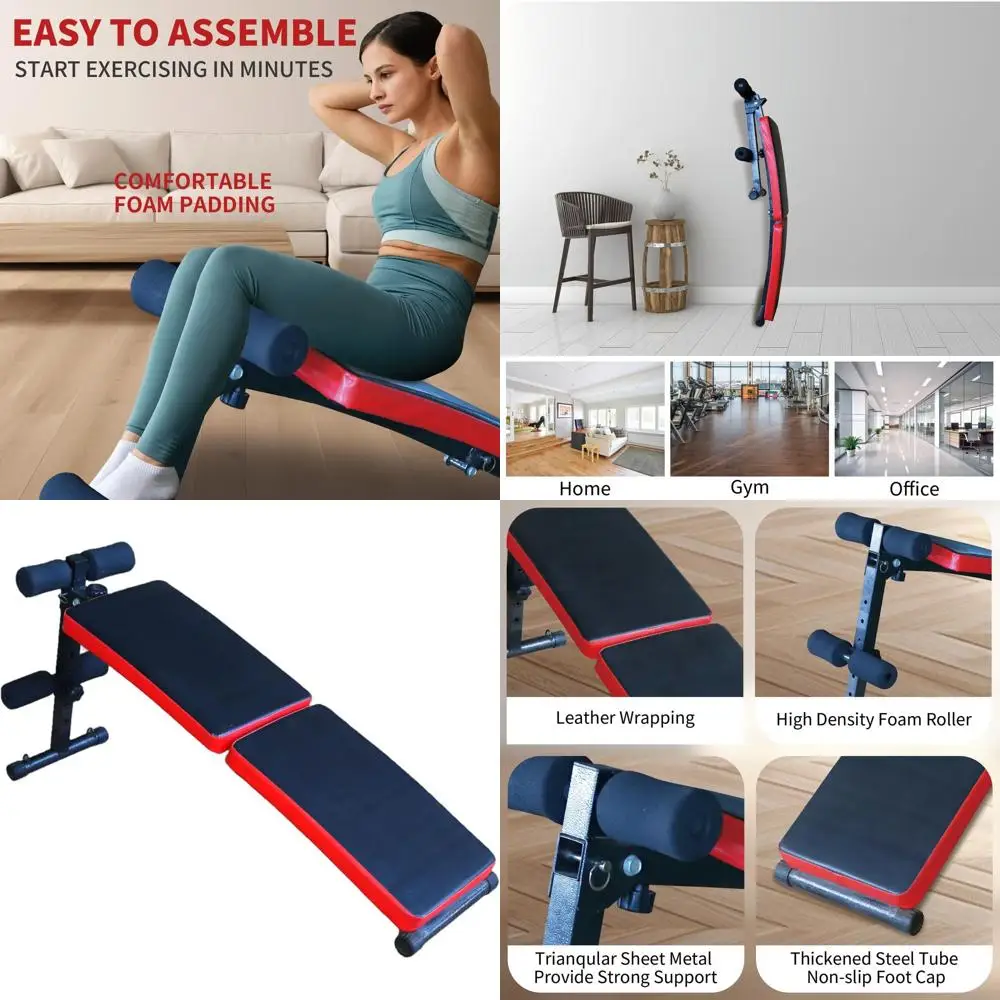 

Multi-Position Adjustable Utility Bench for Home Gym Weightlifting and Strength Training Sit-up Chair with Collapsible Design Bl