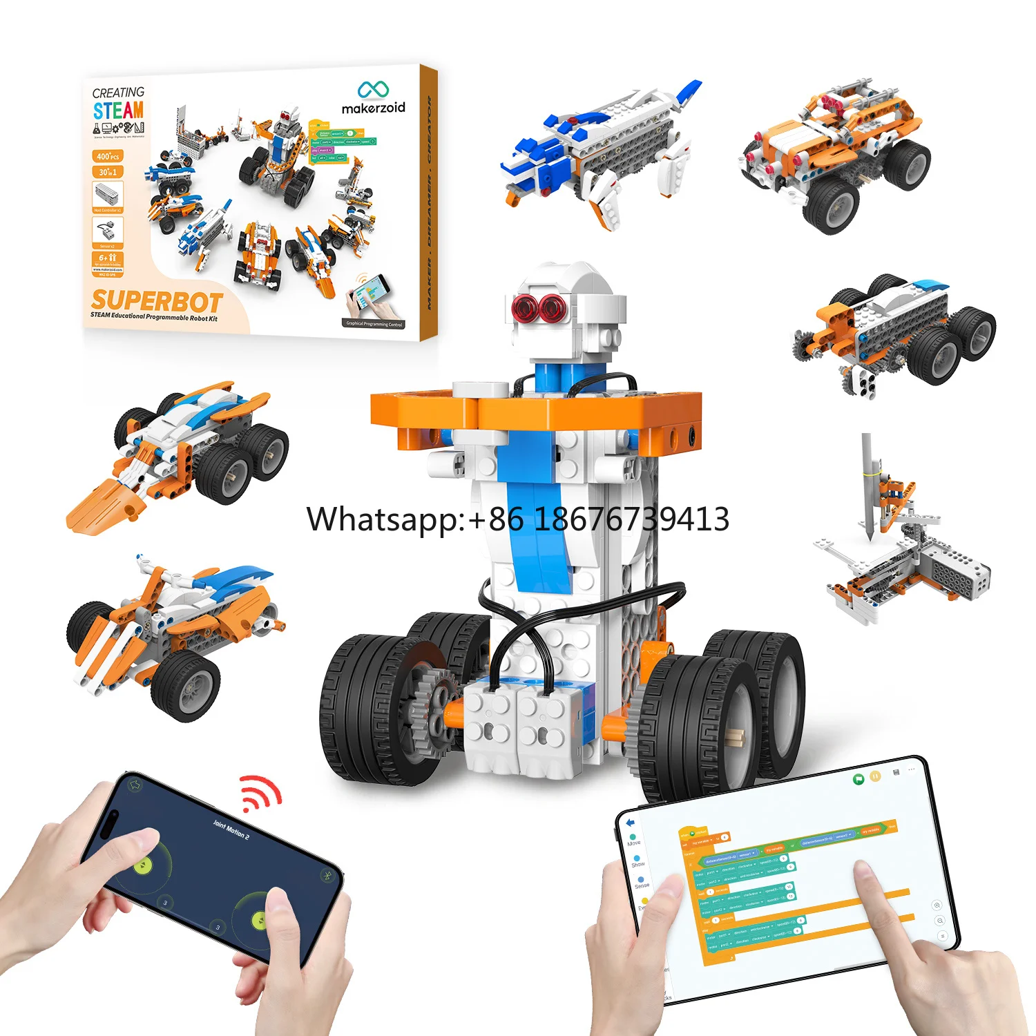 Kids Education Mobile App - Super Bot DIY Codeerrobot-Kit voor Kinderen