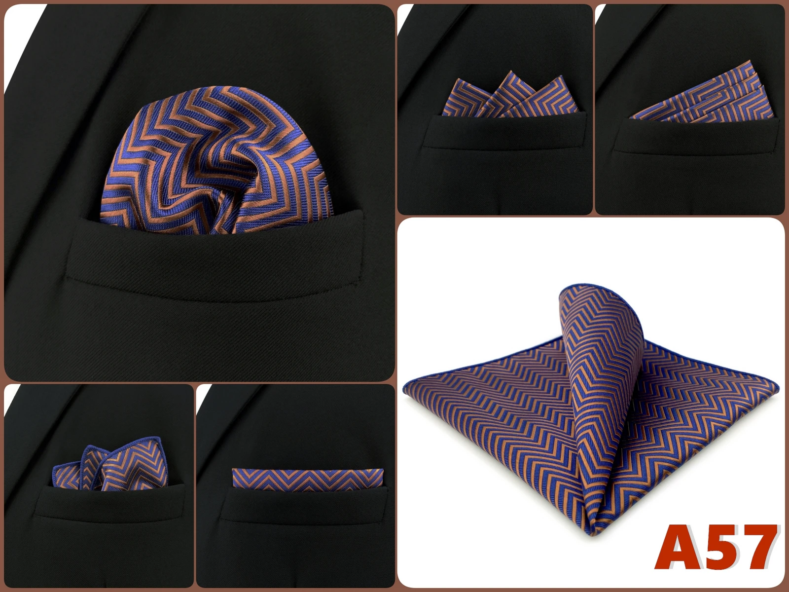 Luxury Mens Pocket Square Handkerchief Multiple Designs Classic Suit Hanky Large Striped Gentlemen Wedding Party Gift for Men