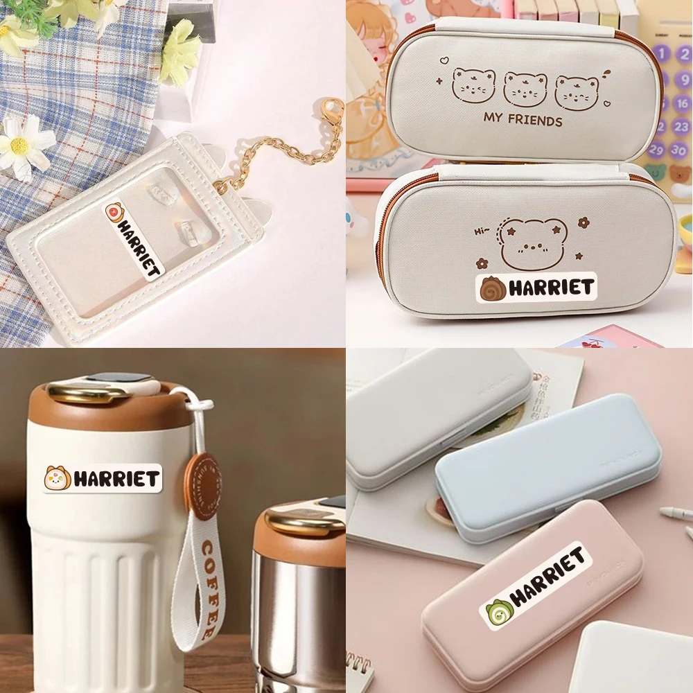 Custom dessert Name Sticker,Transparent Waterproof Stickers for Kids,diy Name Labels for School Bag Bottles Pen Box Mug Uniform