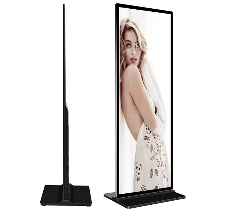 64/69/79/86/98 بوصة شاشة كاملة لافتات رقمية وعرض الأرضية حامل رقمي عرض موقف لاعب كشك شاشة تعمل باللمس #1