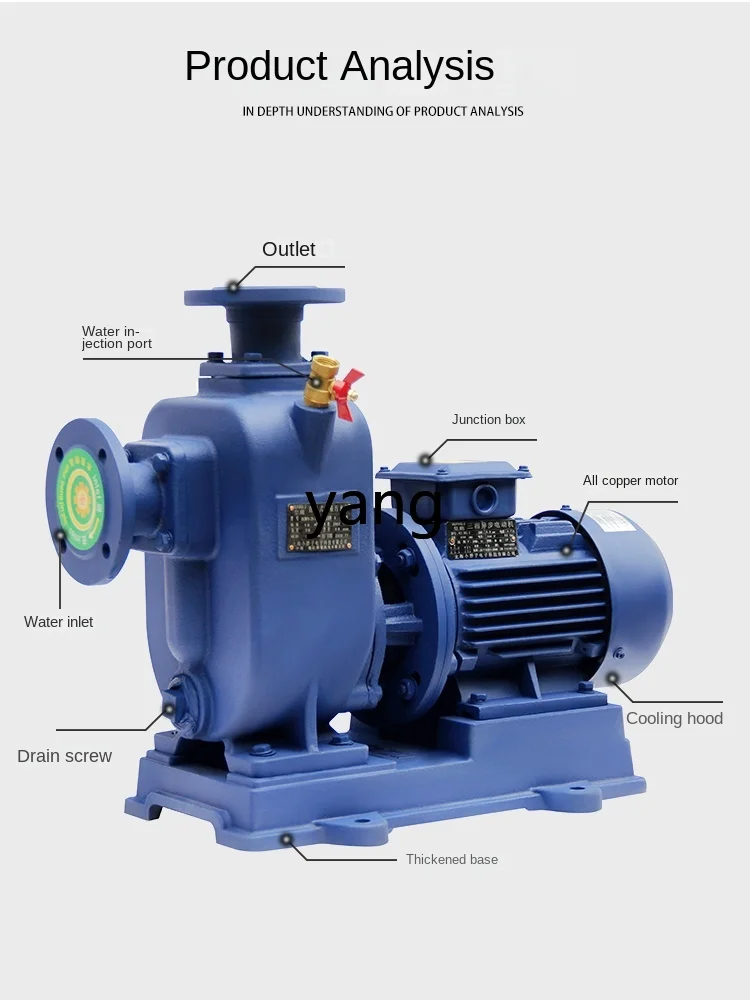 xj Self-Priming Pump 380V Pipeline  ZW Direct-Connected Horizontal Centrifugal  Three-Phase Agricultural Large Flow Sewage