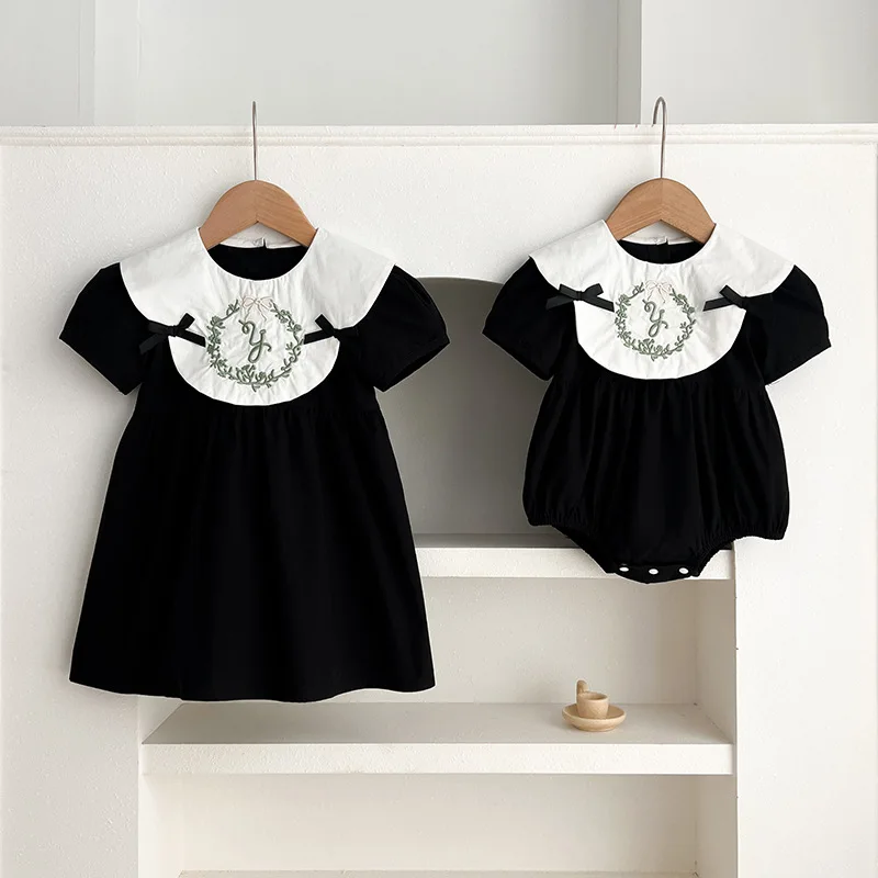 2026 Summer Sister Matching Clothes Big Sister Little Sister Outfits Girls Family Vacation Sibling Matching Sweet Princess Dress