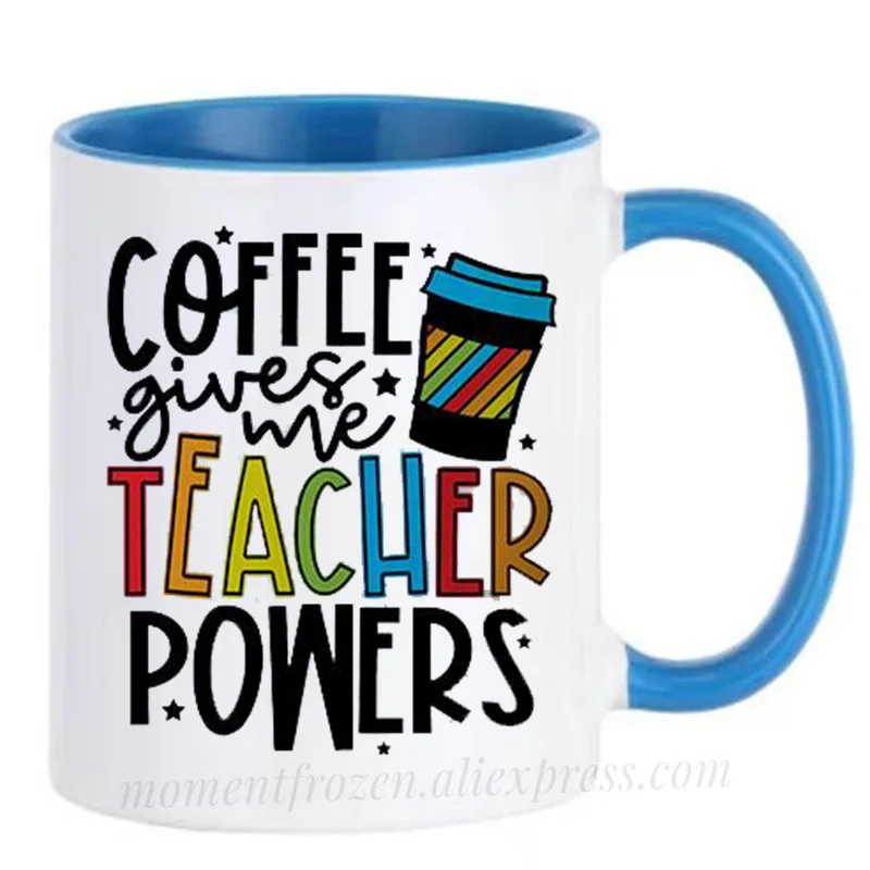 Teacher Mugs Ceramic Cups Diswasher Heat Sensitive Coffee Mugen Coffeeware Home Decal Funny Gift Idea Quote Message Drinkware