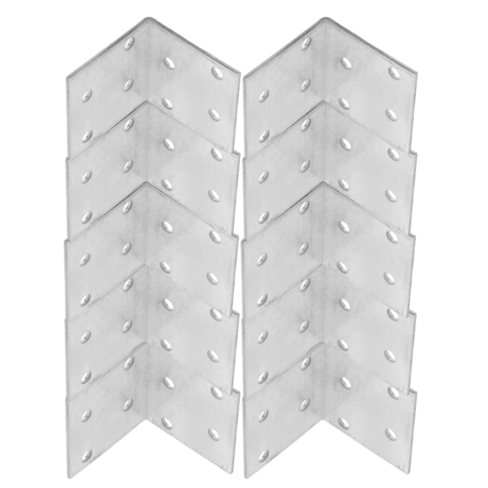 

3pcs Iron Angle Brackets Heavy Duty for Wood Furniture Corner Adjustable Holes Braces Galvanized Sturdy Connection Strong