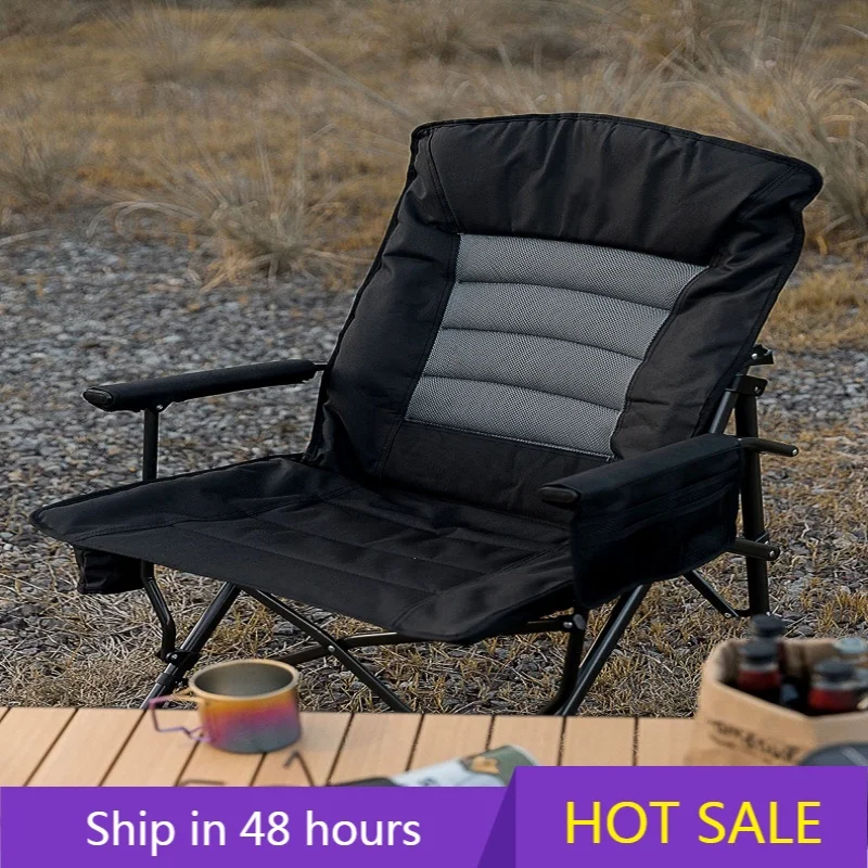 Ytyin resistente ao ar livre dobrável cadeira de acampamento suporte copo bolso lateral 120kg capacidade moderna para jantar parque hotel uso ferro mater