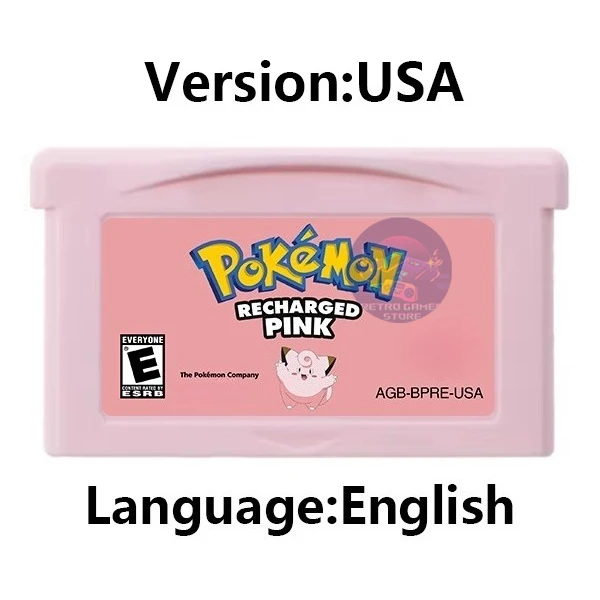 GBA Game Cartridge Pokemon Series Cawps Emerald Seaglass Rouge Opgeladen Geel Lunar Dark Violet Videogameconsolekaart