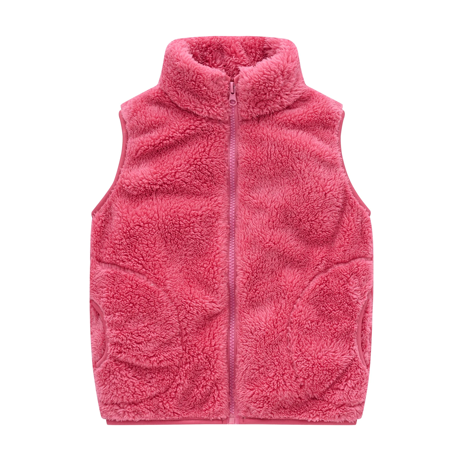 Autunno e inverno nuovo gilet caldo lambswool Joker Mao Mao europa e stati uniti semplice cappotto gilet per bambini in tinta unita