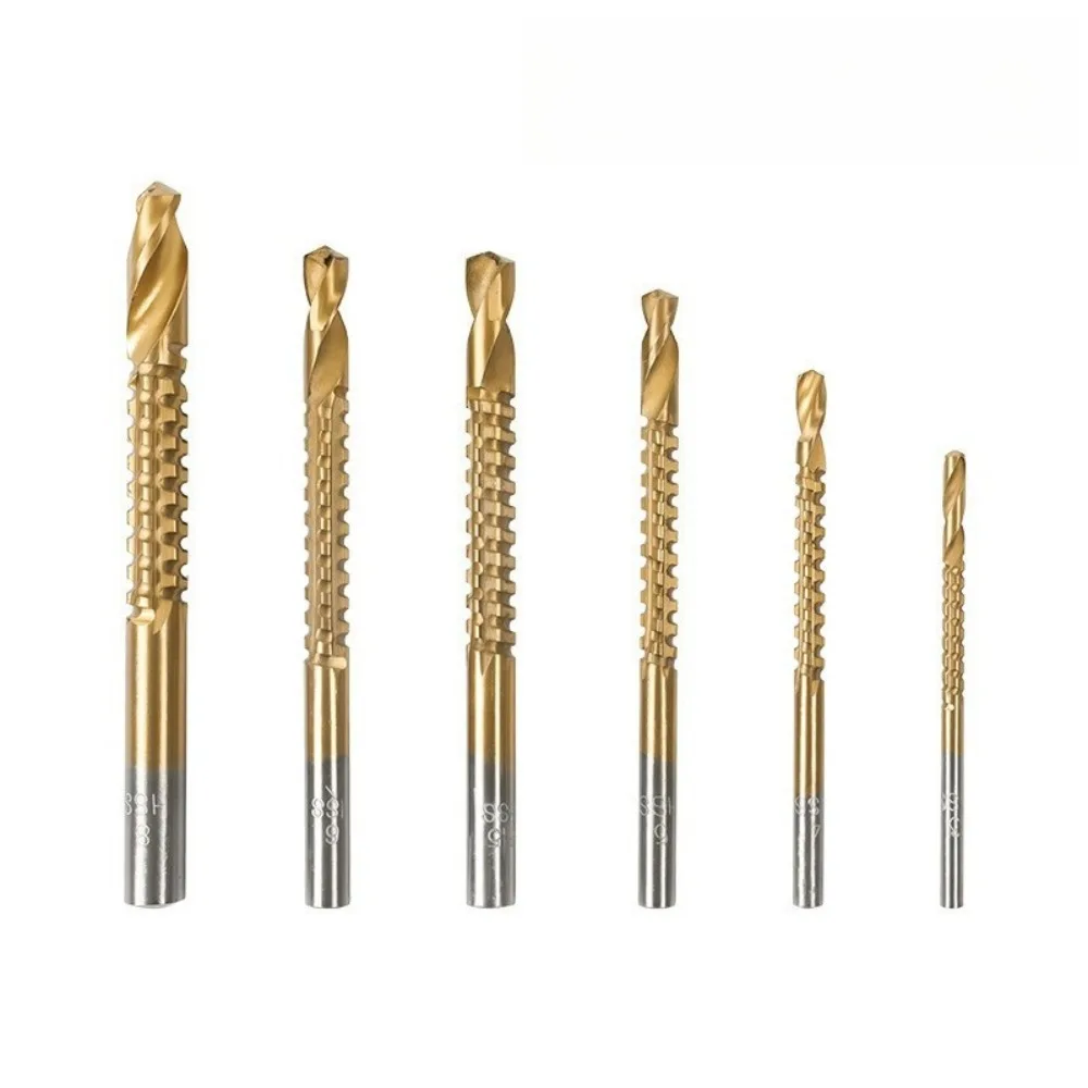 HSS Twist Drill Bits Set Serrated Grooving Cutting Tap Spiral Saw Wood Metal Plastic Hole Saw Titanium Cutting Hole Opening Tool