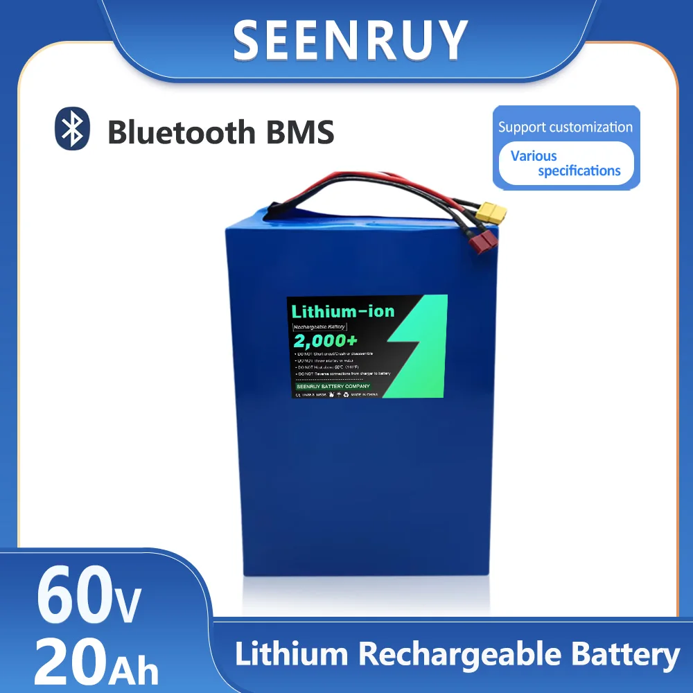 

SEENRUY 60V 20Ah Rechargeable Battery 16S High-capacity Lithium-ion Battery Pack With BMS For Electric Scooter Battery