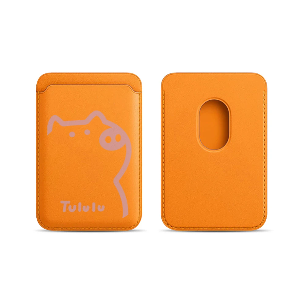 Pig Tululu Leder-Kartenetui Handyhülle Kartenhalter für Magnetische Hülle Geeignet für alle iPhones für Magsafe Karten-Handy-Rückentasche – Detail 10