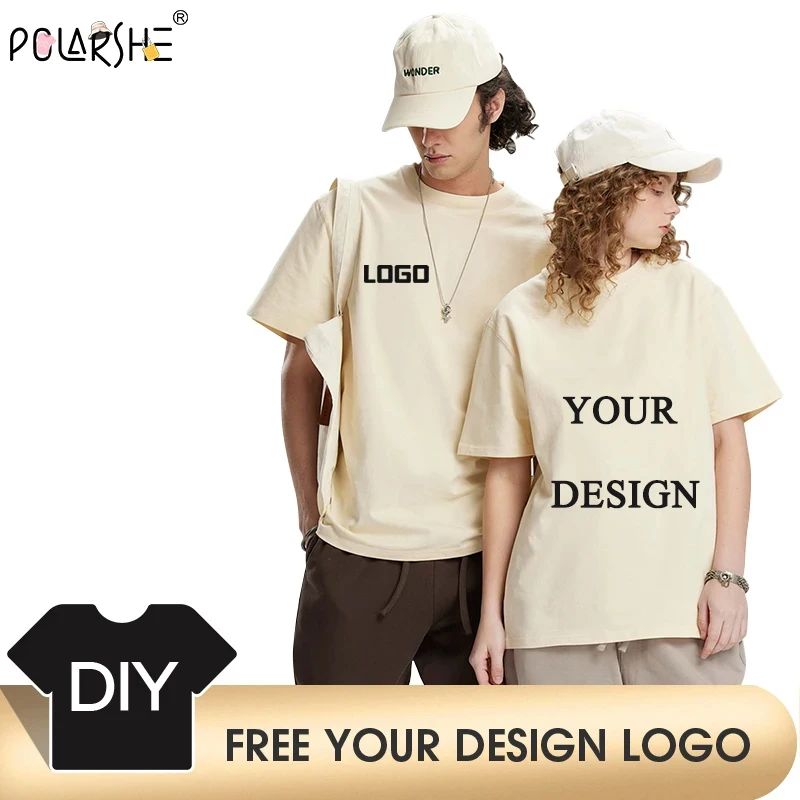 Polarshe Customized Printed Men Women T-shirts Tee DIY Your Own Design Fashion Short Sleeve Tshirt Personality Streetwear Tops