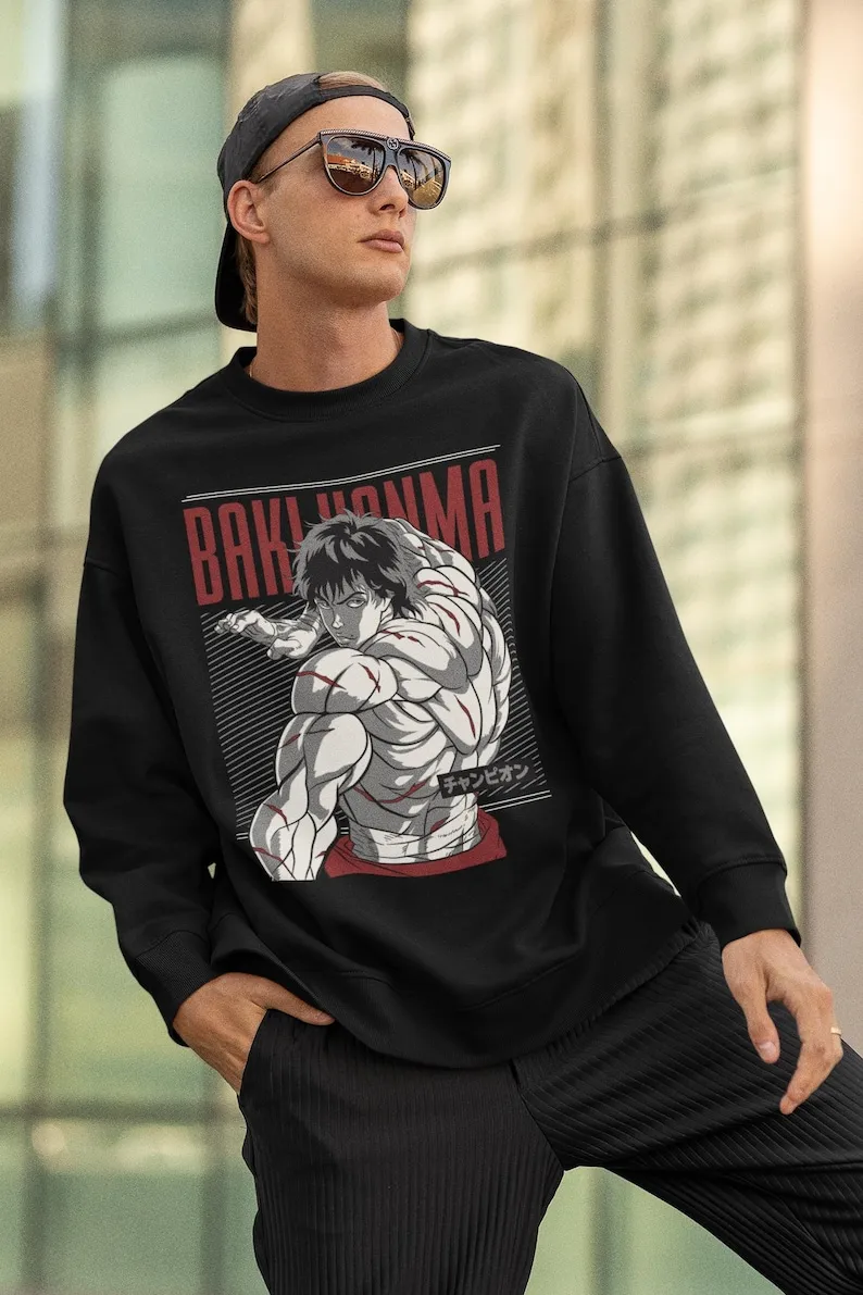 Anime Brawler Graphic Unisex T-shirt - Japanese Manga Style, Strong Martial Arts Design, Powerful Fighter Apparel, Combat Inspir