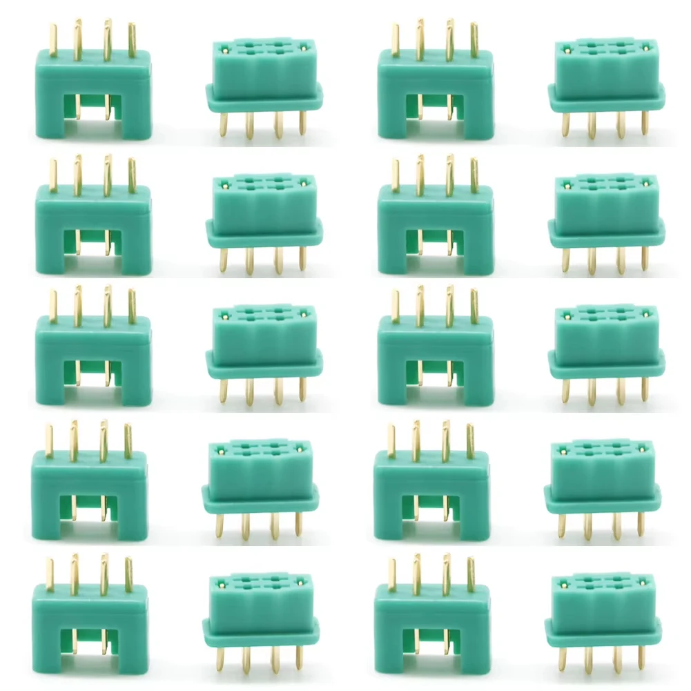 

2/5/10 Pair Amass MPX Terminal Real Gold Plated Hex Plug Male Female 6-pin plug Connector For Glider