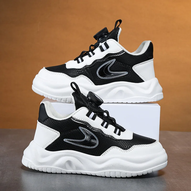 

Popular Spring Autumn Children's Leather Sneakers Casual Shoes Waterproof Uppers Lightweight Skateboarding Shoes