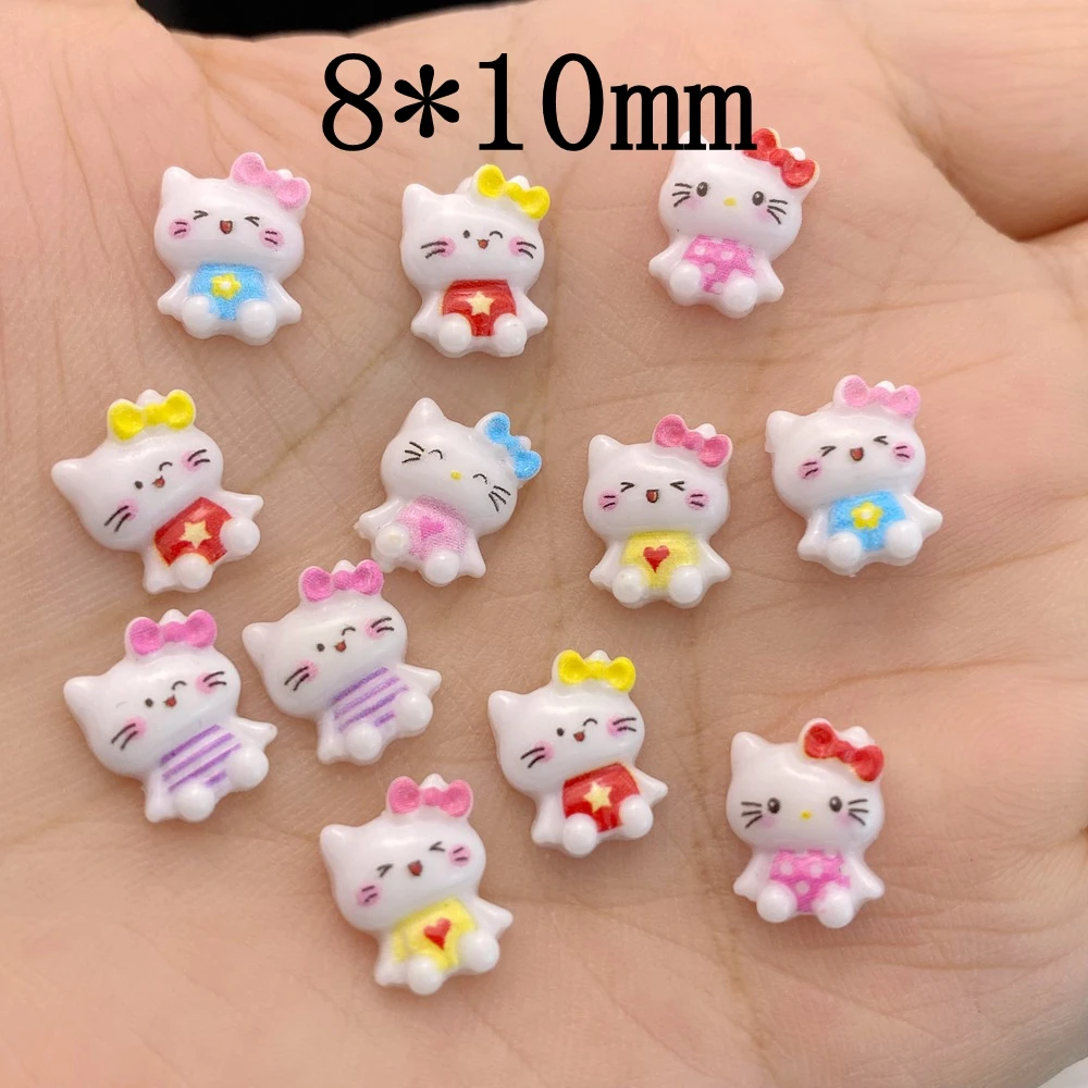 30Pcs New Cute Resin Cat Series Flat Back Ornament Jewelry Making Manicure Hairwear Accessorie