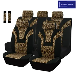 AUTO PLUS Leopard Car Seat Covers Seat Protect car interior, Airbag Compatible, Universal Fits for Cars, SUV, Truck, Full Set