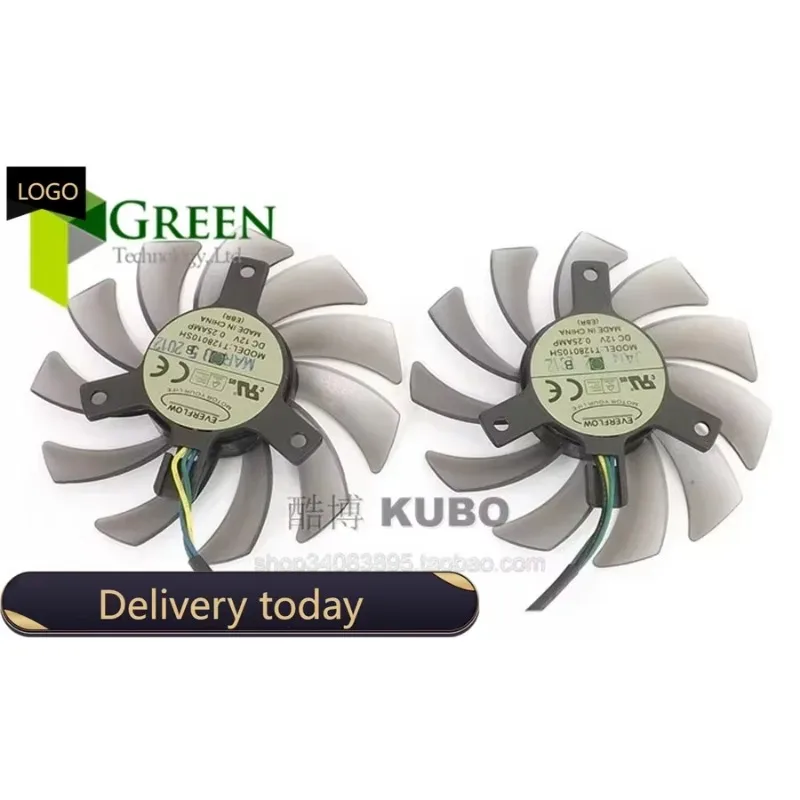 pa  3X 40mm Hole Pitch 75X10MM Fan For MSI R6850hawk R6870 R6790 460GTX 560 570 580GTX Graphics Card fan blade 12V 0.25A