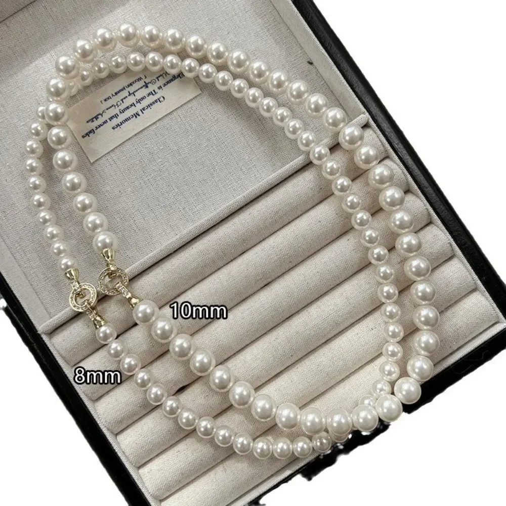

Elegant White Pearl Necklace for Women Girls Gift New Fashion Simple Clavicle Chain Clothing Accessories Wedding Banquet Jewelry
