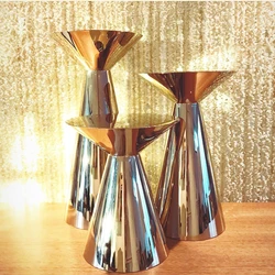 Luxury Metal Bar Table, Gold Round Pedestal Dessert Stand, Stainless Steel High Cocktail Table for Party, Wedding