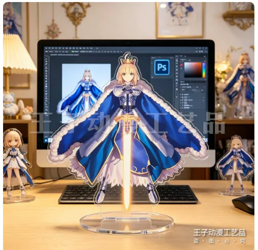 Anime Fate/Grand Order Mash Kyrielight Saber Acrylic Stand Figure Model Plate Cosplay Collection Desktop Decor Gifts XH view 2